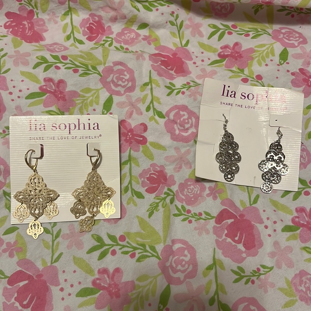 Lia Sophia earrings. Never worn.